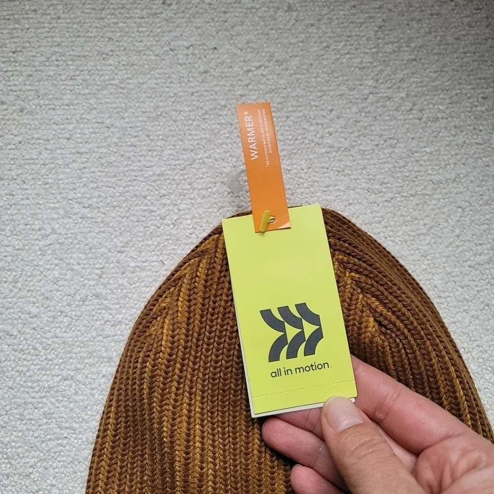 All in Motion, Ribbed Fleece Lined Beanie, Khaki, One Size Fits‎ Most (Youth)
